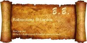 Babocsay Bianka névjegykártya