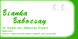 bianka babocsay business card